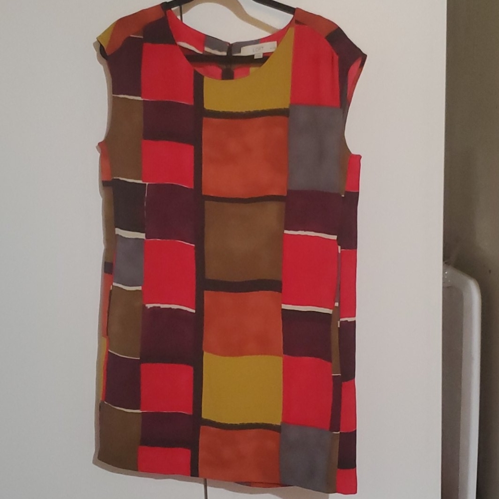 Loft multi color mid length dress